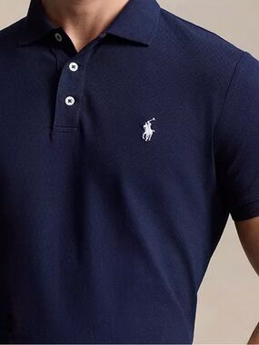 Ralph Lauren Navy Polo with White Pony Logo